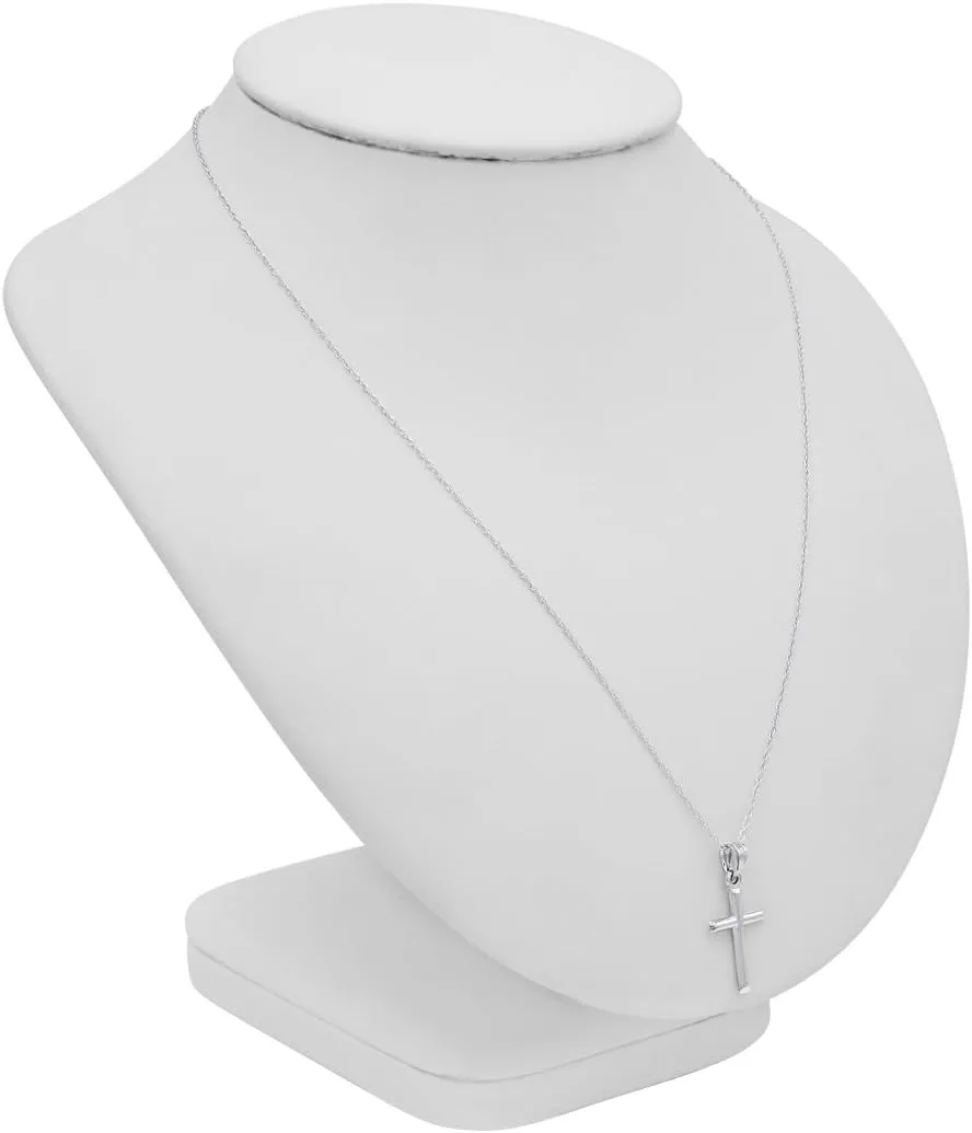 14K Yellow or 14K White Gold Cross Pendant Necklace for Women | Real Gold Cross Necklaces