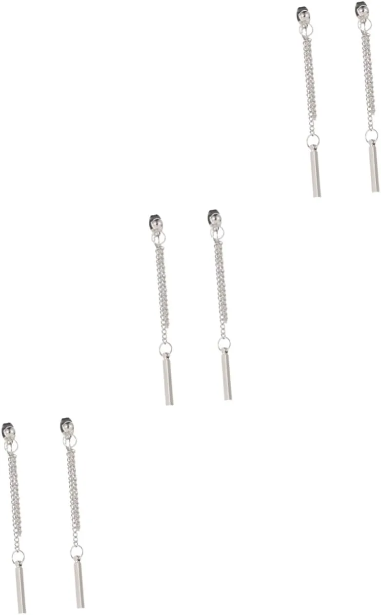 3 Pairs Earrings Backs for Studs Trendy Earrings Dangle Threader Earrings Womens Earrings Fringe