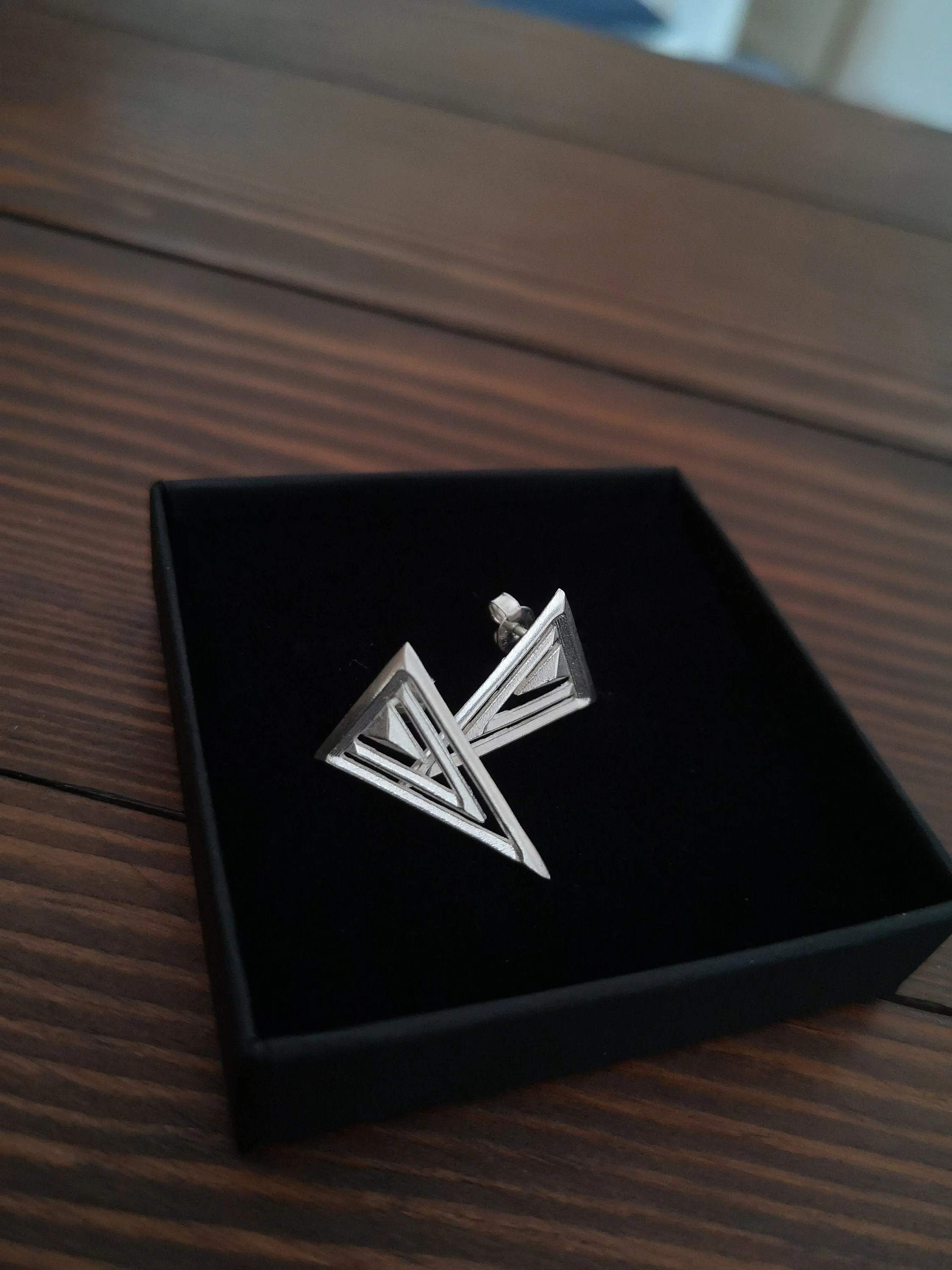 925 Sterling Silver Minimalist earrings stud triangle  geometric earring