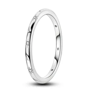 925 Sterling Silver Stackable Rings Star Moon Design For Women