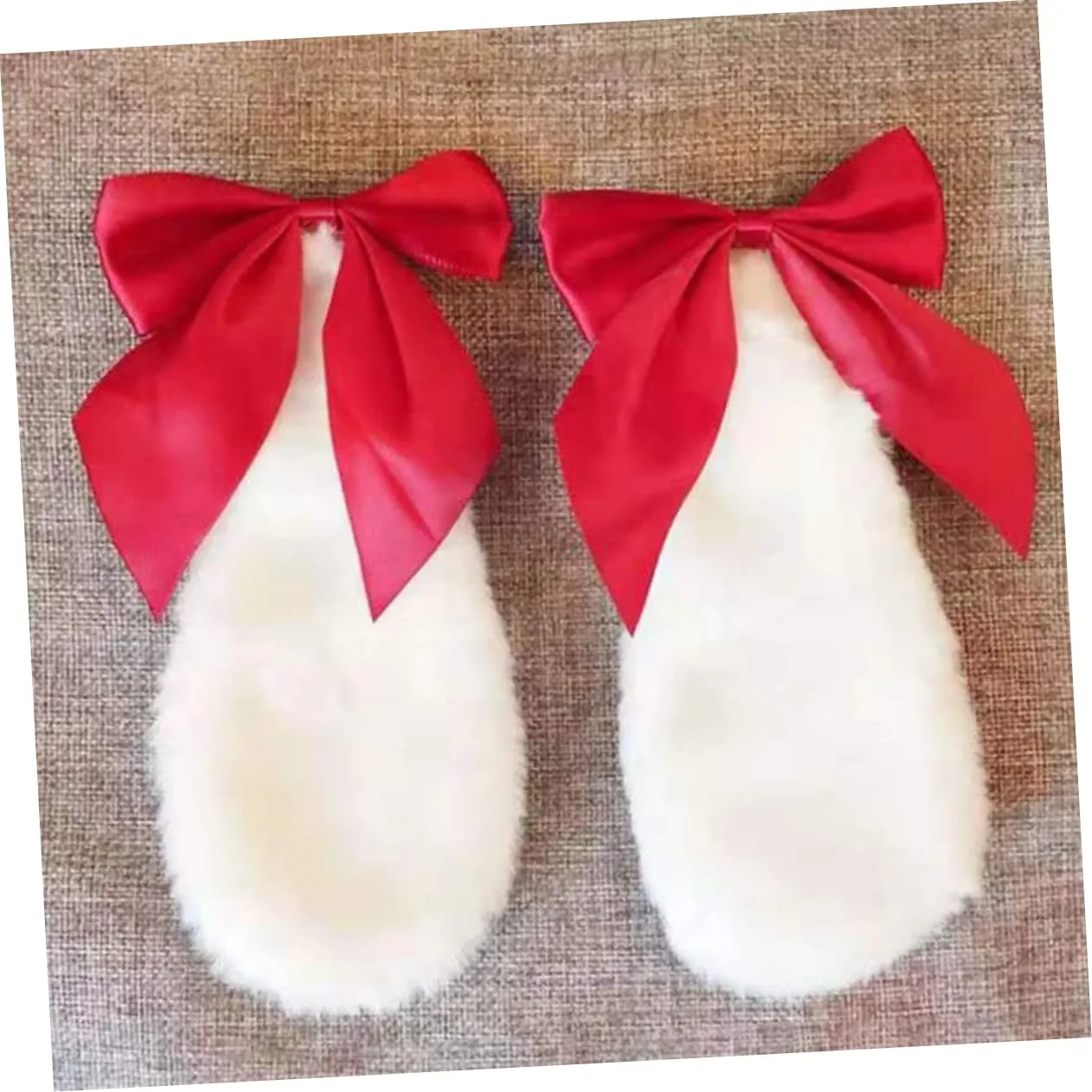 ABOOFAN 4pcs Bunny Ears Hair Clips Handmade Lolita Barrettes Bowknot for Halloween Birthday Cosplay Parties Lightweight and Decorative Hair Accessories