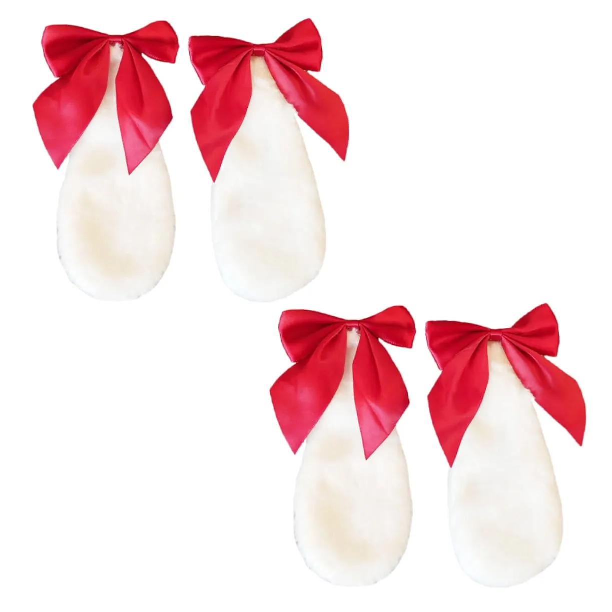 ABOOFAN 4pcs Bunny Ears Hair Clips Handmade Lolita Barrettes Bowknot for Halloween Birthday Cosplay Parties Lightweight and Decorative Hair Accessories