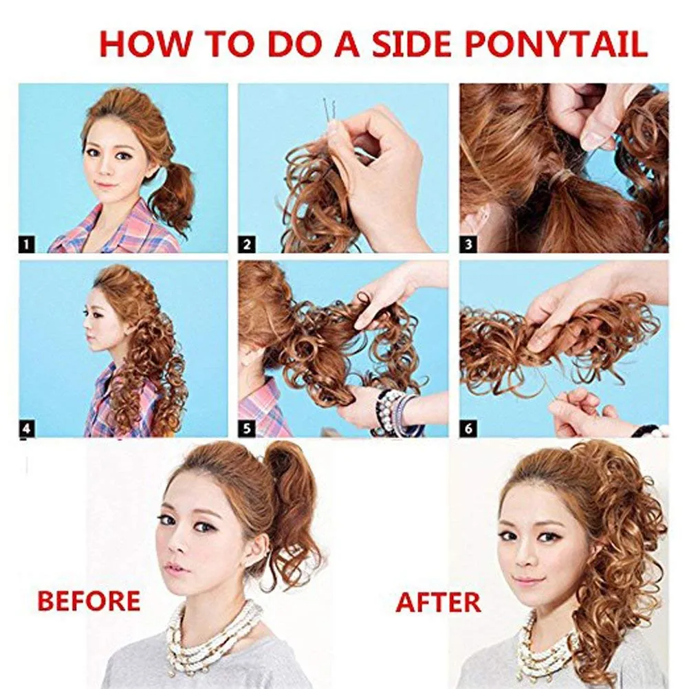 Benehair Messy Bun Hair Piece Juva Bun Hair Scrunchie Fluffy Curly Touseld Updo DIY Wrap Around Ponytail Hairpiece 32inch Wavy Donut Chignons for Women Ash Blonde 85g