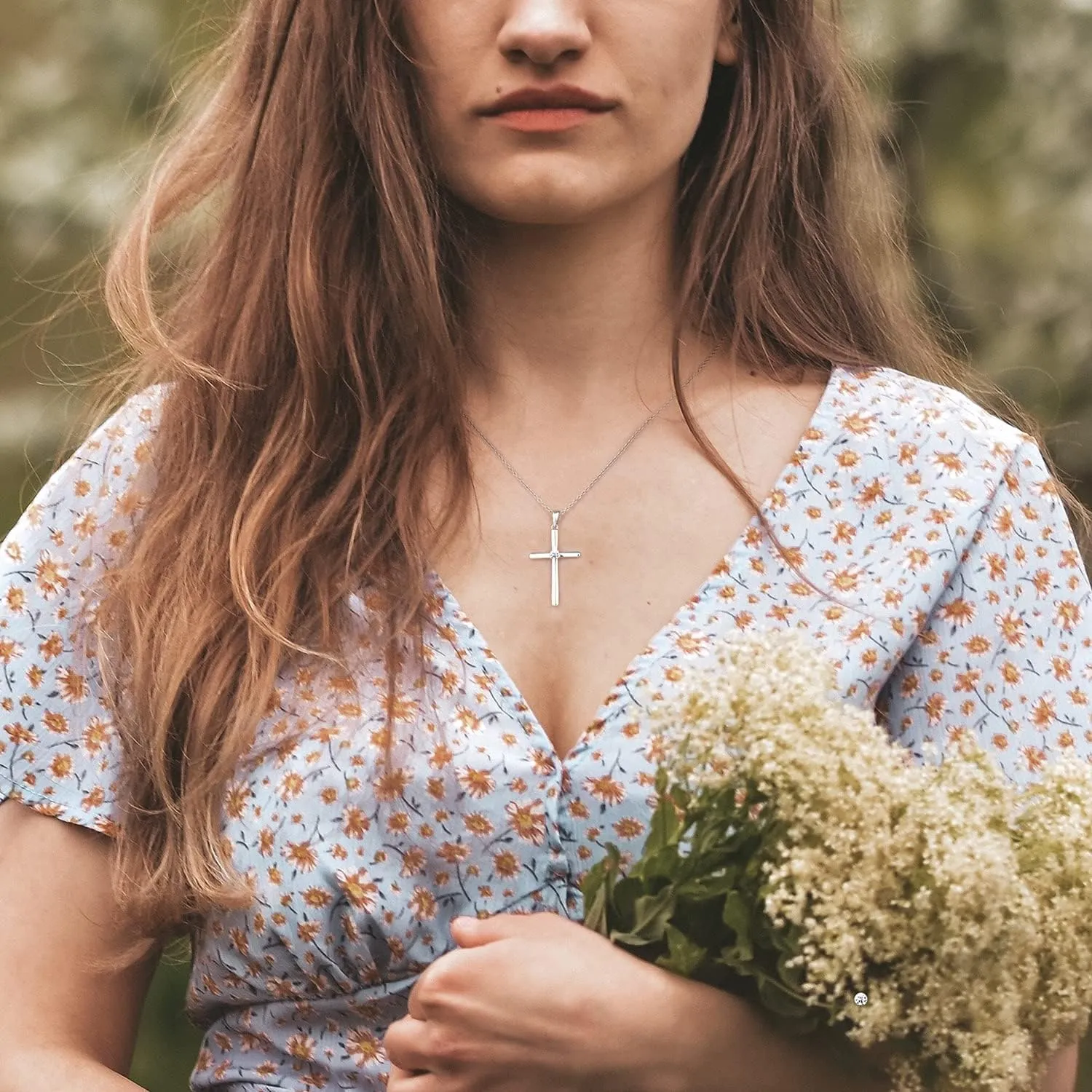 Billie Bijoux First Communion Gifts for Cross Necklaces for Women 925 Sterling Silver Cross Pendant Necklaces Jewelry Gifts for Mom Women Wife Her