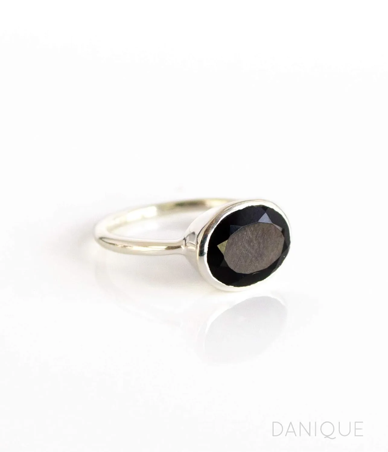 Black Onyx and Ruby oval ring combo, Stacking ring set, July Birthstone rings set [cOMB]