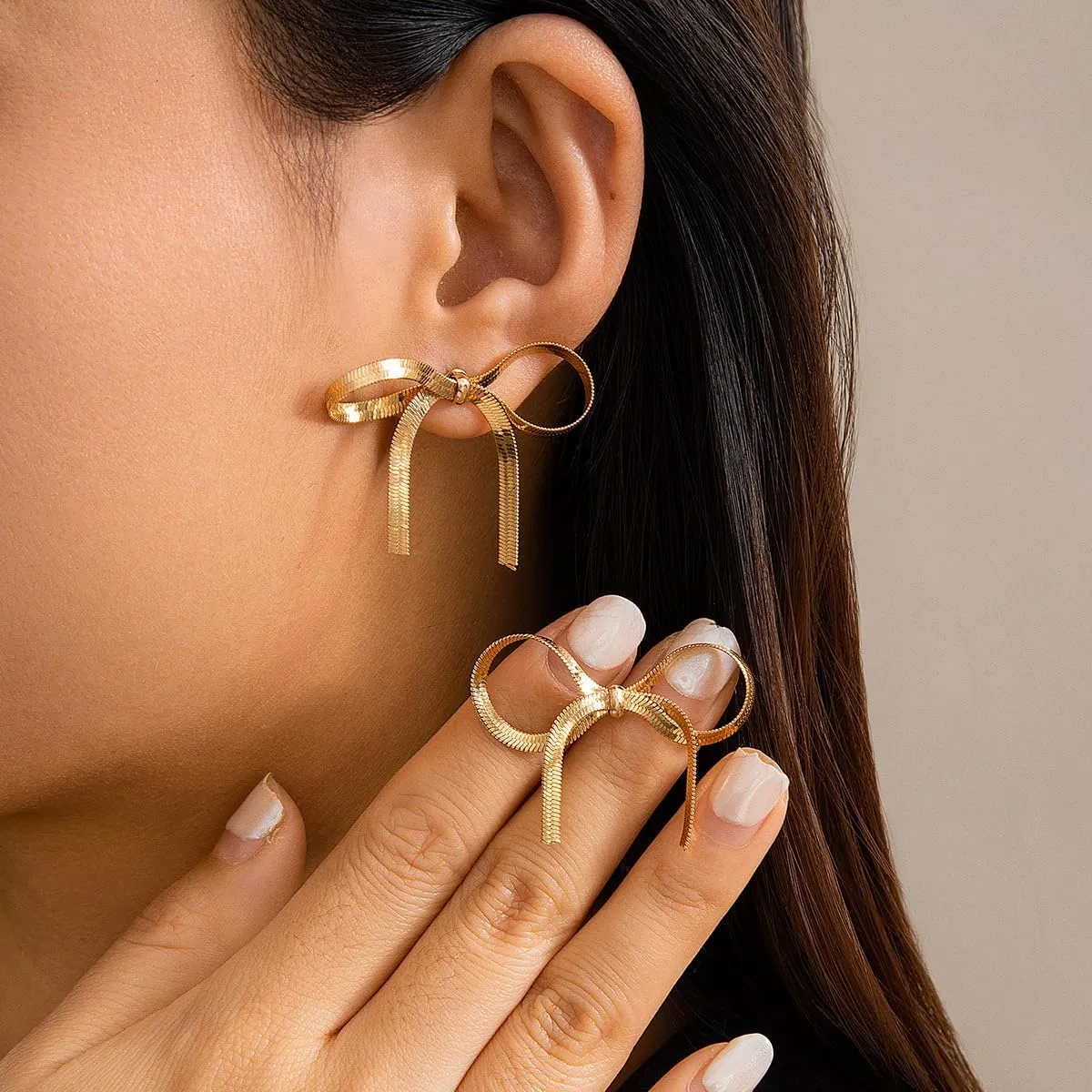 Bow Earrings Bow Tassel Stud Earrings for Women Cute Bow Stud Earrings Ribbon Dangle Earrings Prom Statement Earrings Gold Jewelry for Women