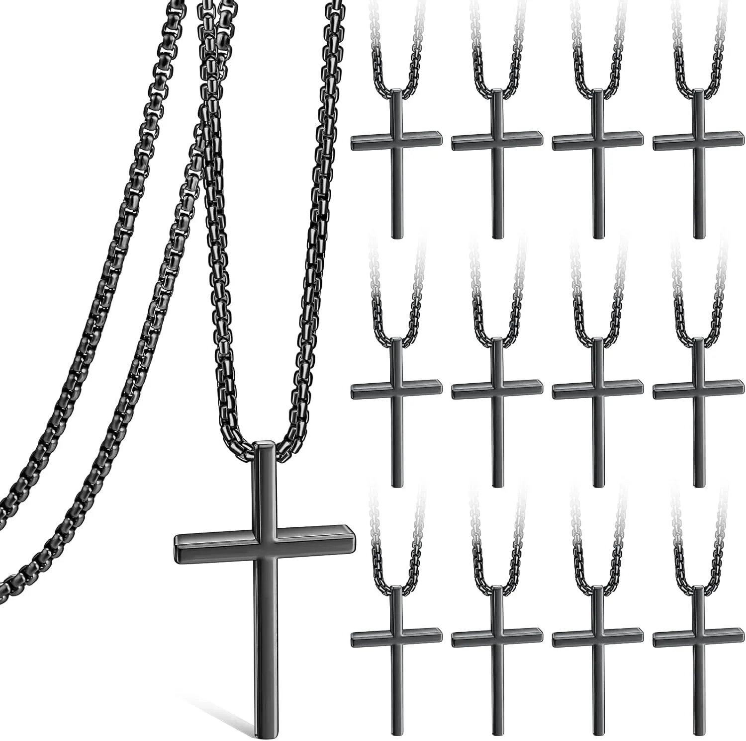 Bulk Stainless Steel Cross Necklace for Men Gifts Christian Gift Cross Necklace Pendant