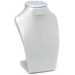Bust Necklace Stand Silver with Earring Display