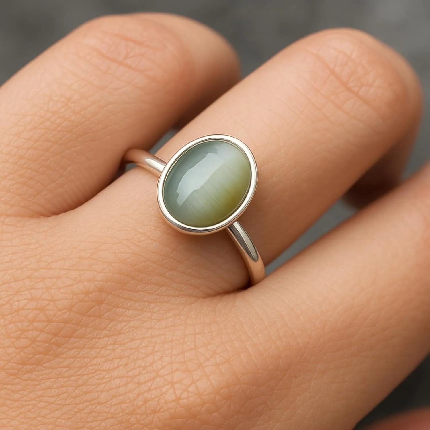 Cats Eye Ring, 925 Solid Sterling Silver Gemstone Ring, Handmade Jewelry, Promise Rings