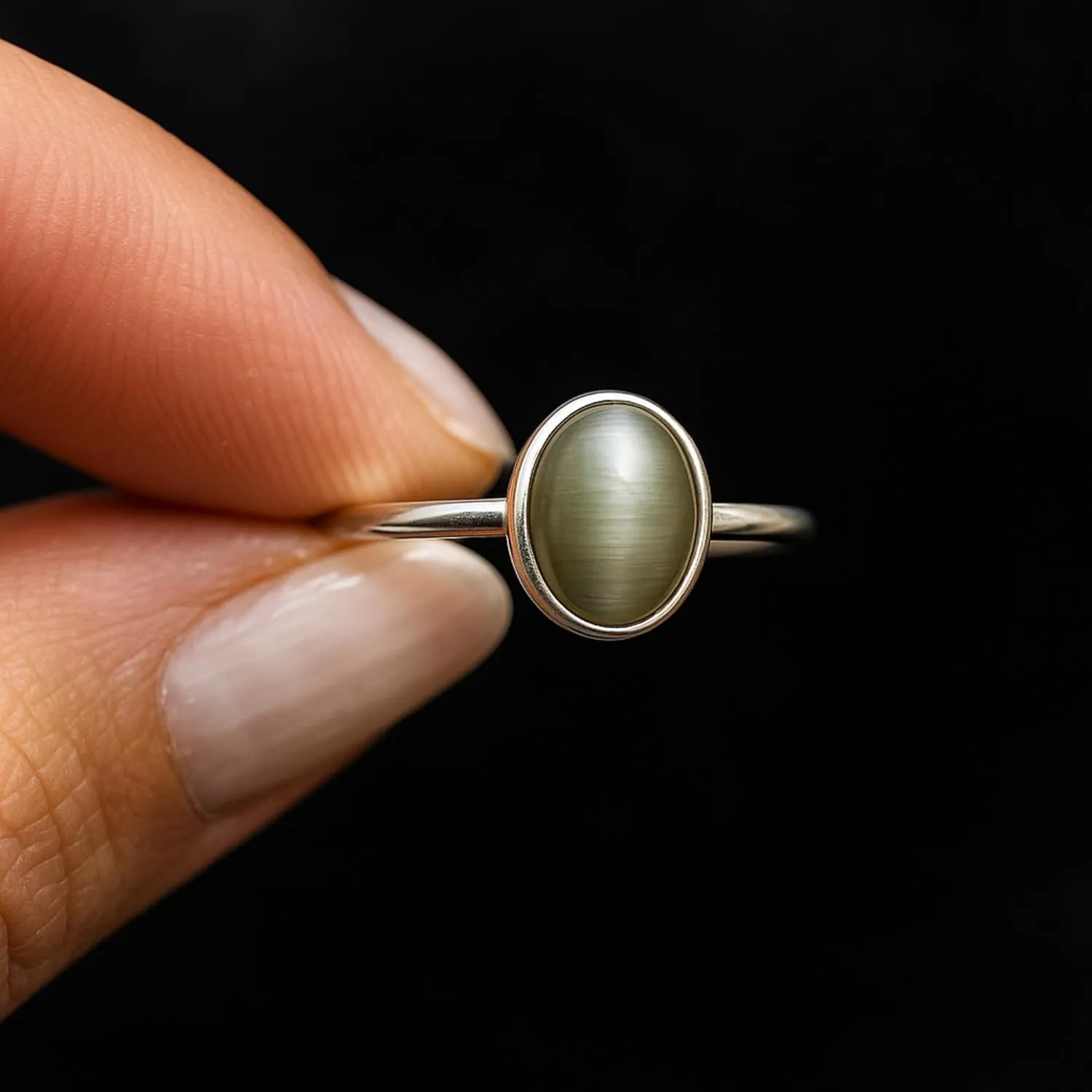 Cats Eye Ring, 925 Solid Sterling Silver Gemstone Ring, Handmade Jewelry, Promise Rings