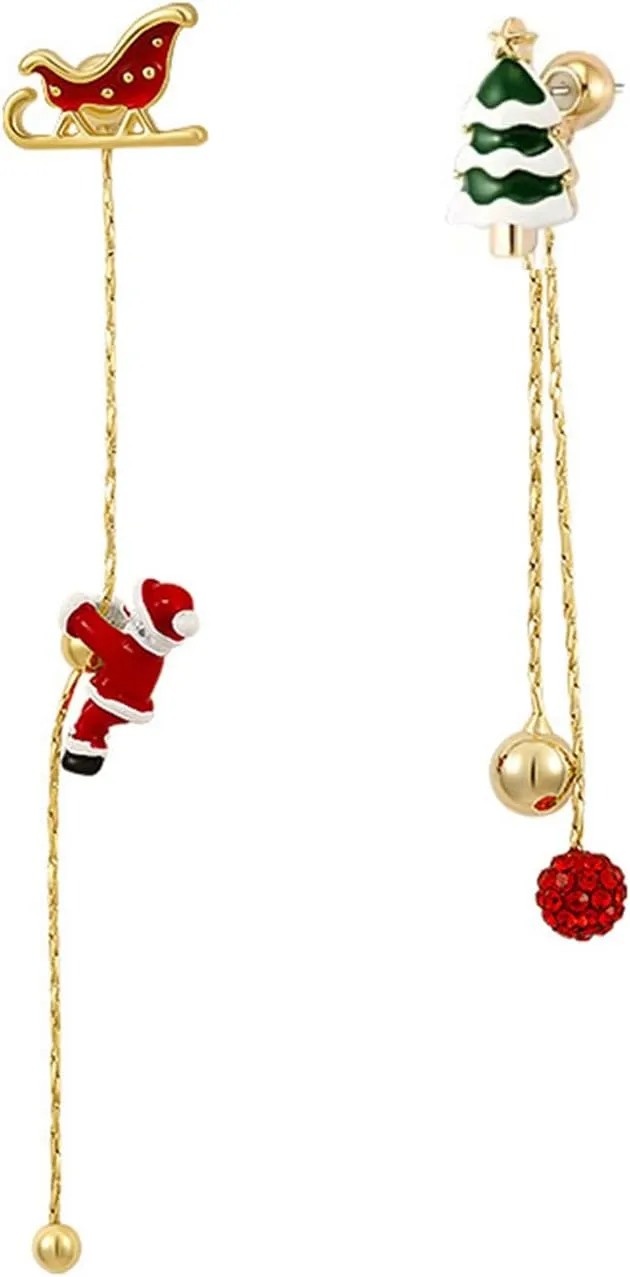 Christmas Drop Dangle Tassel Earrings for Women Cute Santa Claus Earrings Tree Earrings, Two-way Earrings, Xmas Earrings Studs Cute Christmas Xmas Party Fashion Jewelry