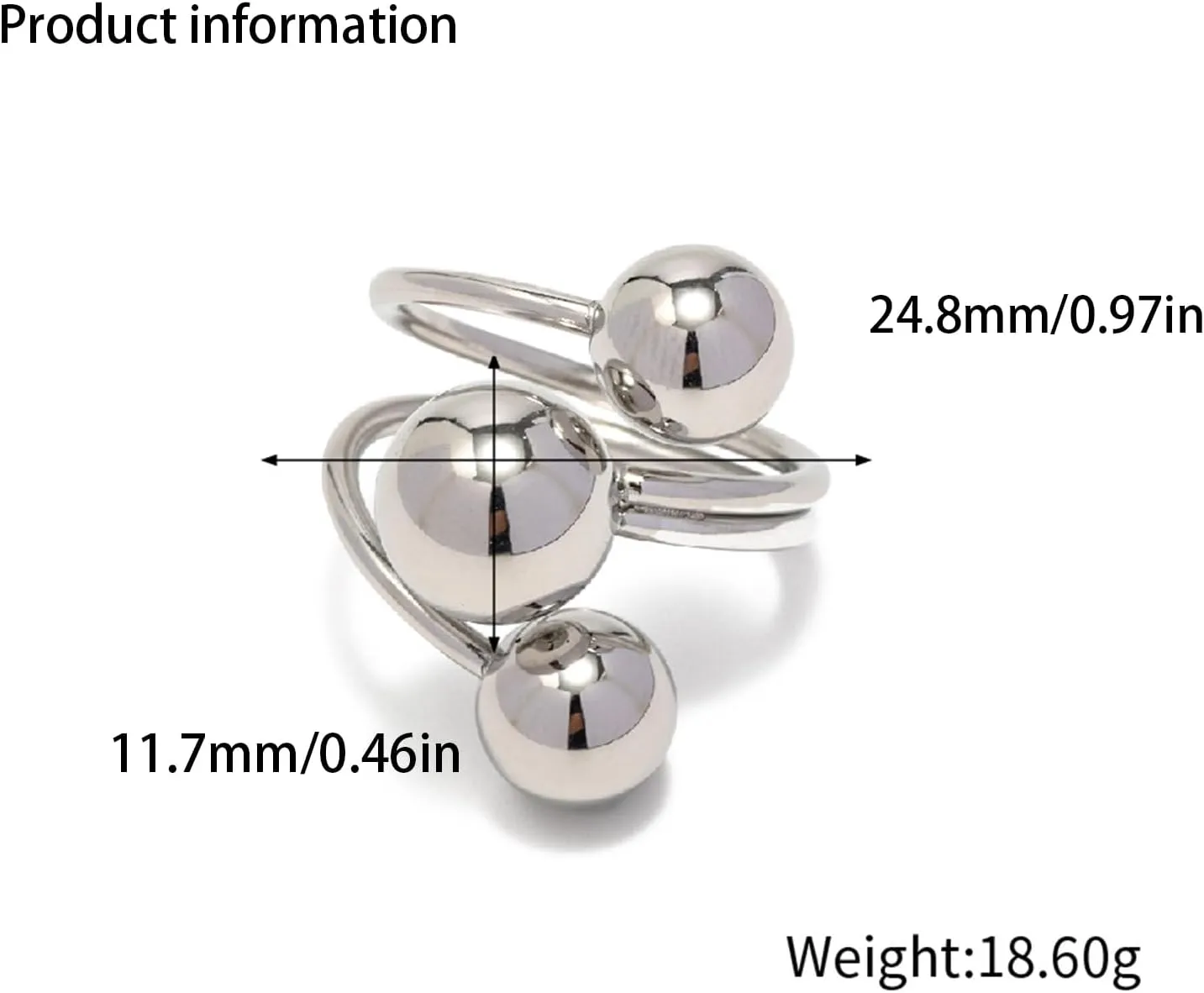 Chunky Gold Rings for Women Adjustable 18K Gold Statement Ring Chunky Silver Rings Punk Jewellery