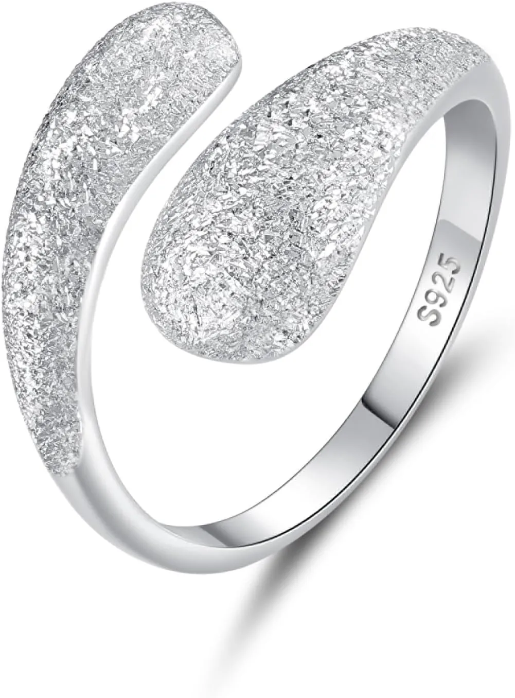 Chunky Rings for Women Adjustable Sterling Silver Bold Thick Rings Statement Rings Open Silver Rings for Women