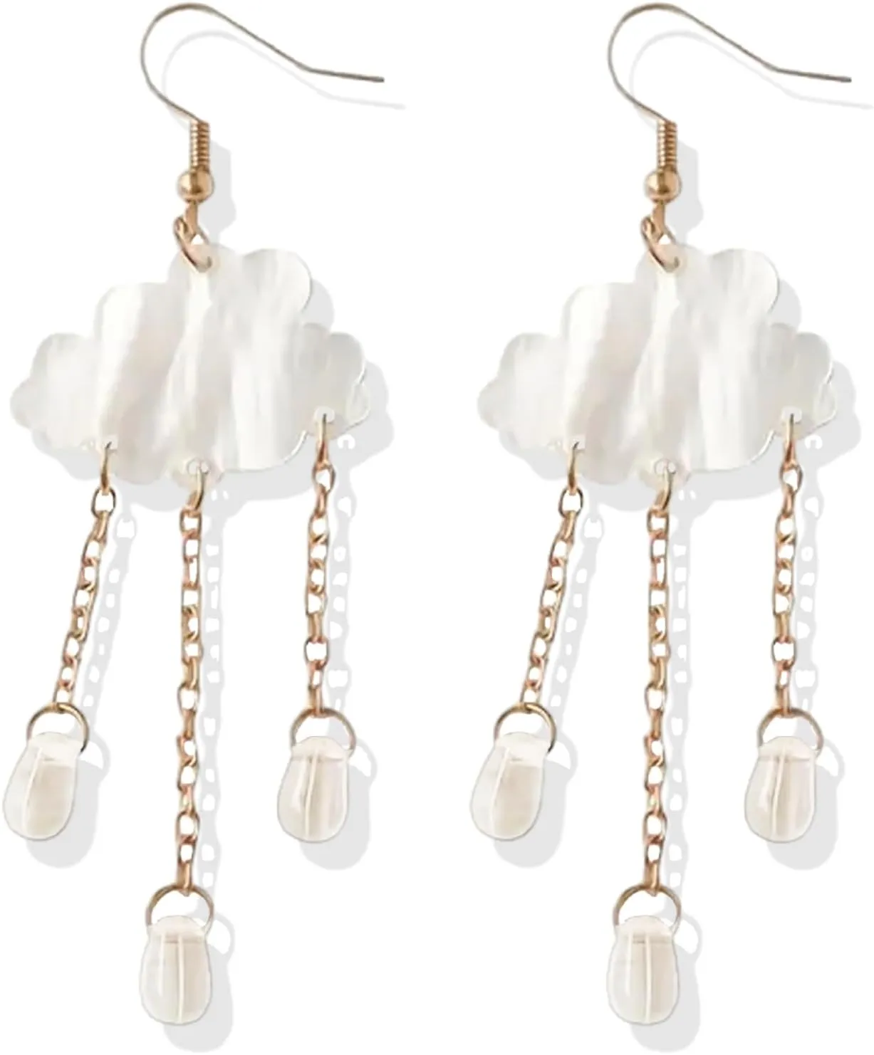 Cloud Tassel Earrings for Women Raindrop Teardrop Earrings Cystal Dangle Earrings Unique Statement Earrings for Girls