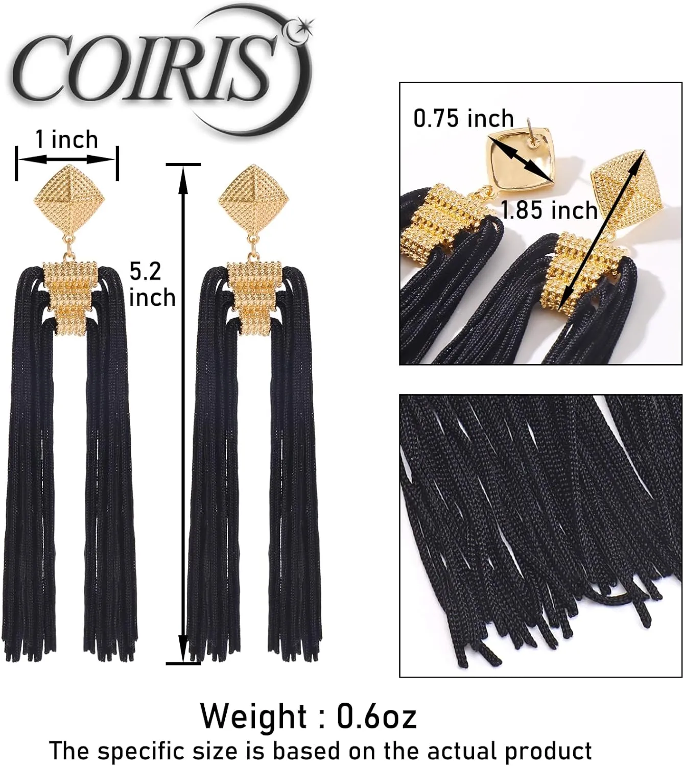 Coiris Statement Thread Tassels Dangle Drop Earrings for Women