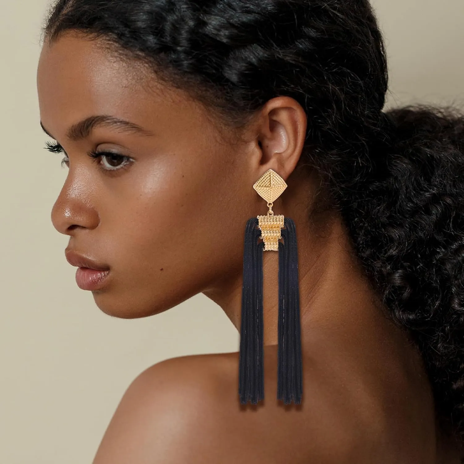 Coiris Statement Thread Tassels Dangle Drop Earrings for Women