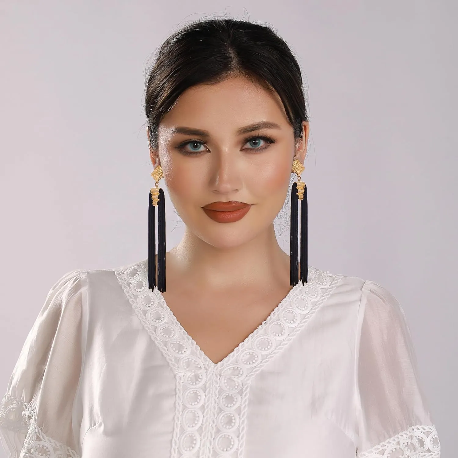 Coiris Statement Thread Tassels Dangle Drop Earrings for Women