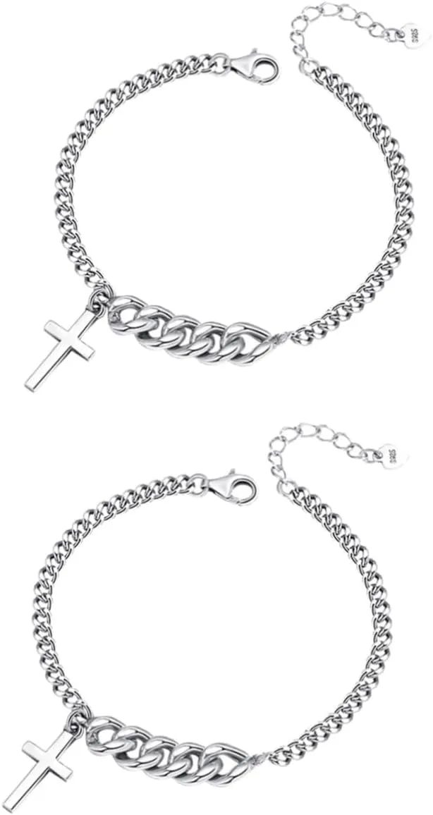 Cool Style Cross Bracelet Chain Bracelets for Women Wrist Jewelry Wristband Link Charm