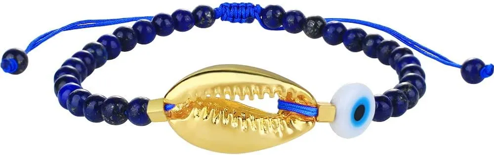 CQUAN CHI Turquoise Beads Bracelet Gold Shell Gemstone Friendship Bracelets