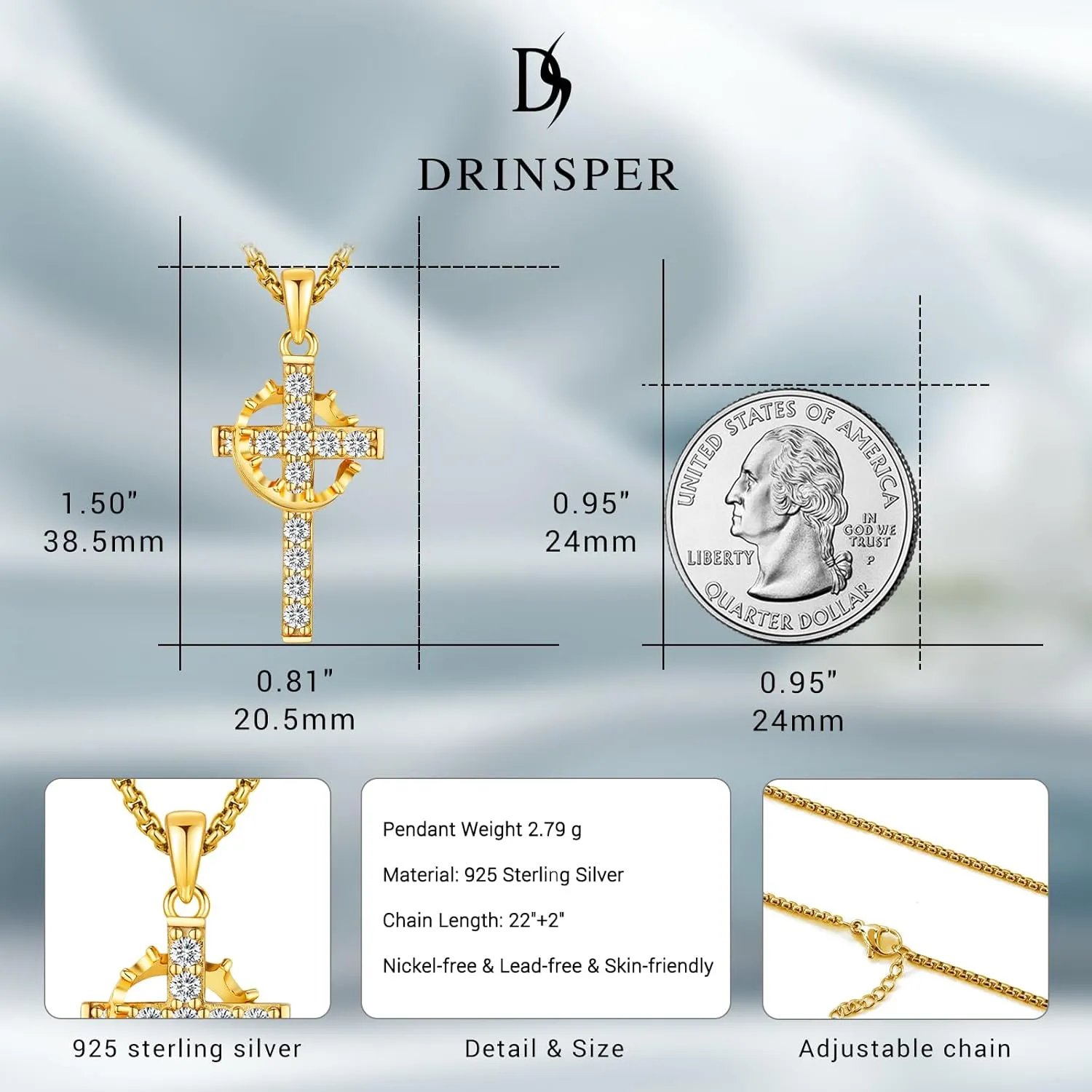 Cross Necklace for Women Men,Crucifix Necklaces 925 Sterling Silver Jesus Cross Pendant Vintage Patron Saint Medals Amulet Protection Religious Faith Trendy Dainty Jewelry Gifts