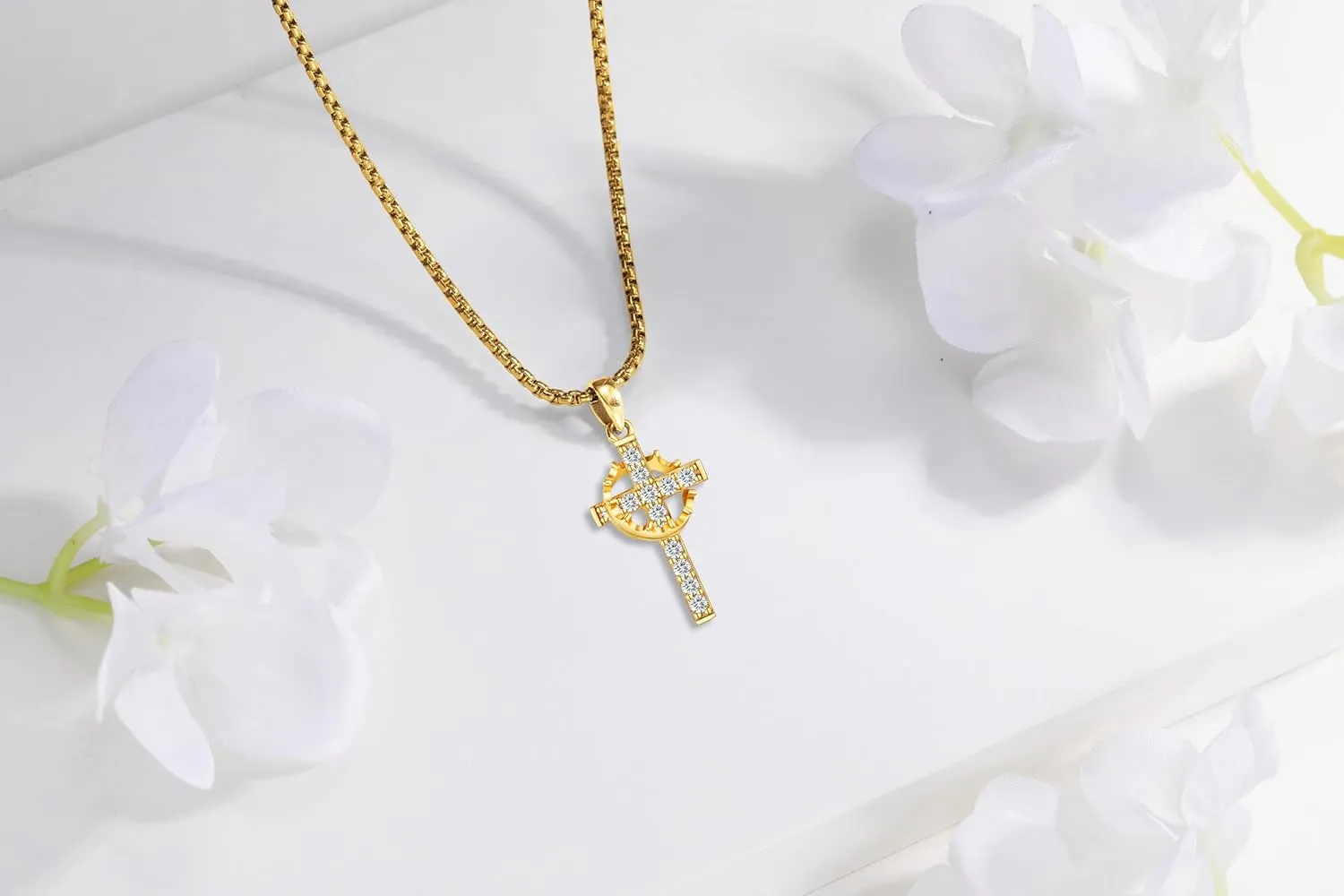Cross Necklace for Women Men,Crucifix Necklaces 925 Sterling Silver Jesus Cross Pendant Vintage Patron Saint Medals Amulet Protection Religious Faith Trendy Dainty Jewelry Gifts