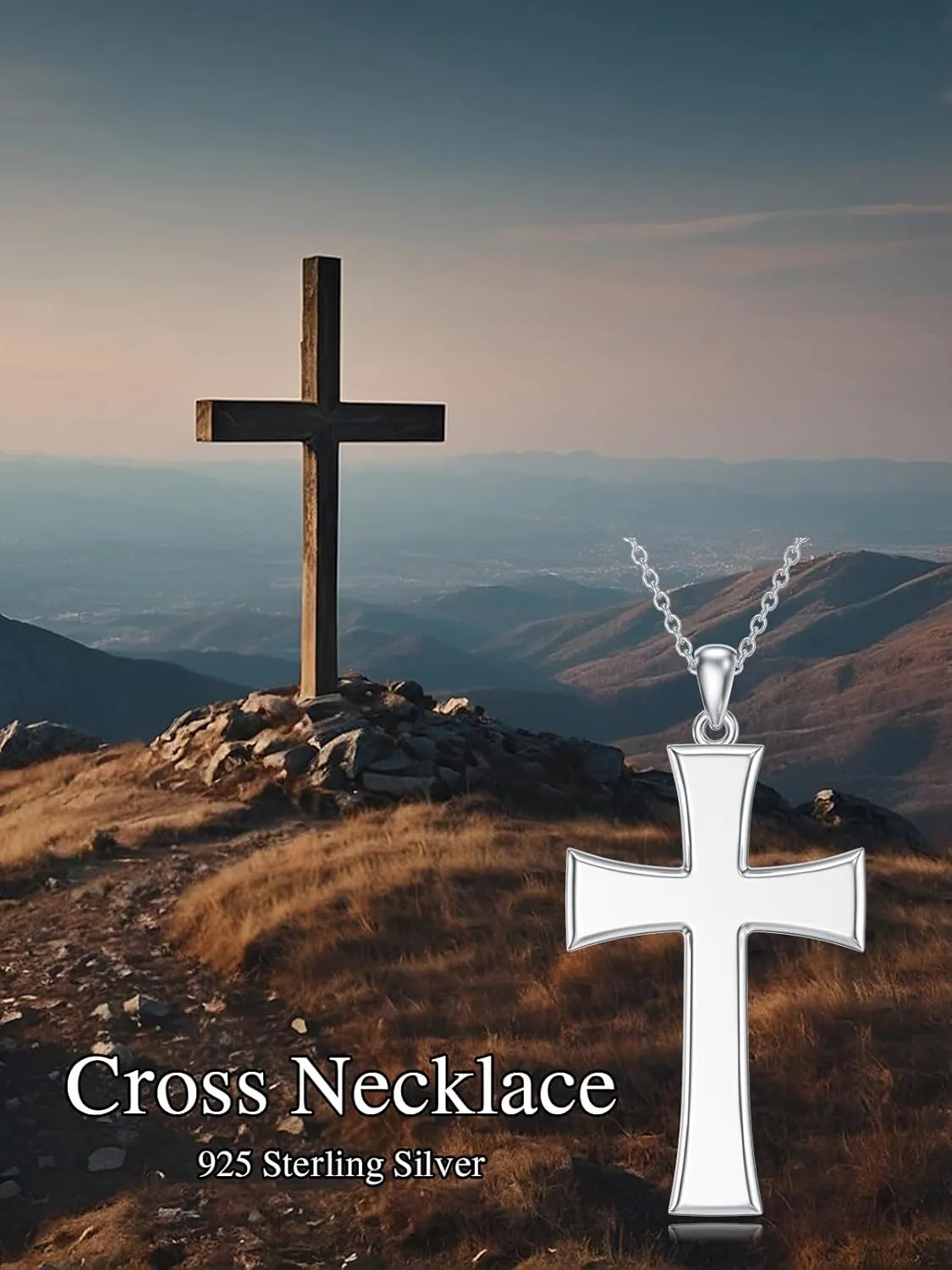 Cross Necklaces for Women 925 Sterling Silver Cross Pendant Christmas Religious Jewelry Gifts