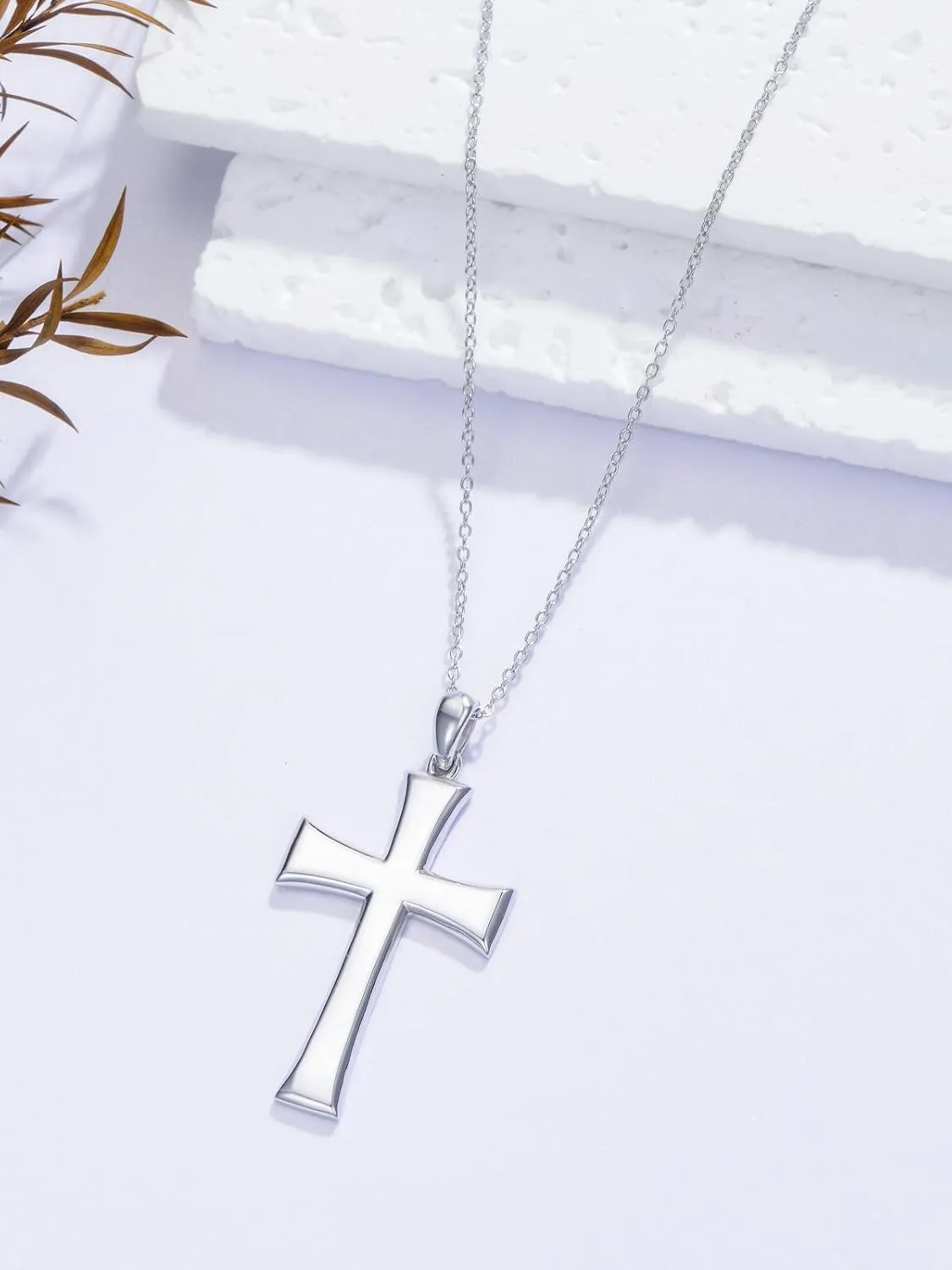 Cross Necklaces for Women 925 Sterling Silver Cross Pendant Christmas Religious Jewelry Gifts