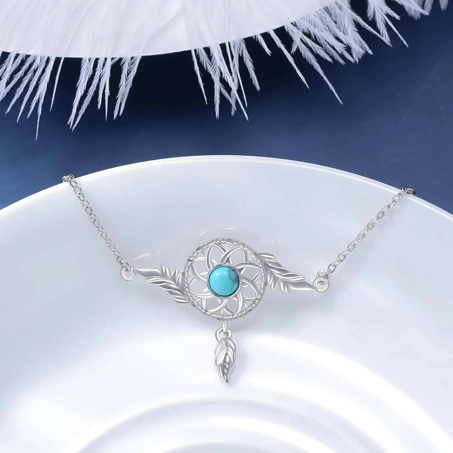 Dream Catcher Bracelet 925 Sterling Silver Flower Dreamcatcher Bracelet for Women Adjustable 7 2in Link Chain Bracelets Jewelry Gifts