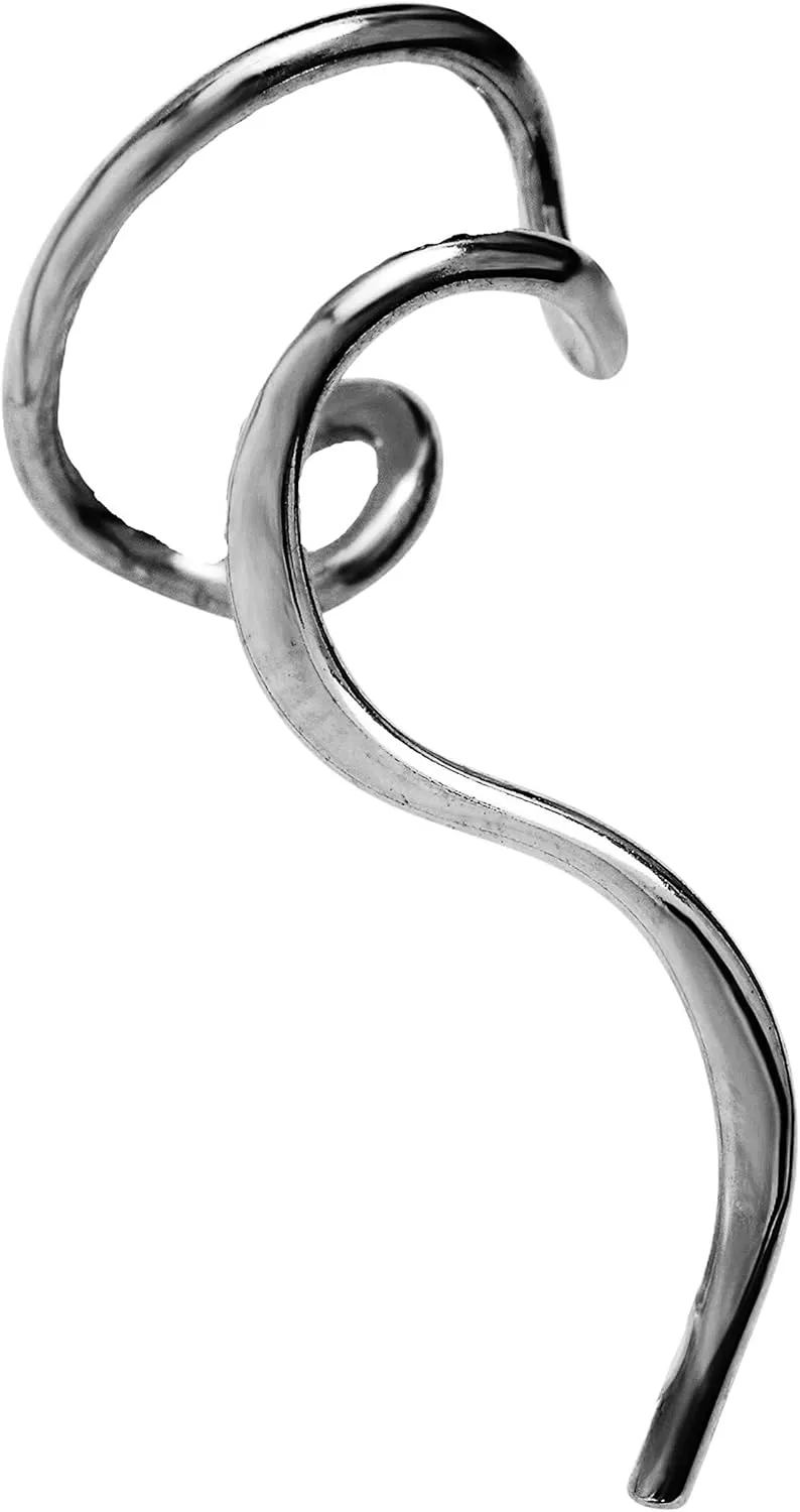 Ear Charms 'One-Liner' Ear Cuff Non-Pierced Right Earring Jacket Cuff Rhodium on Silver