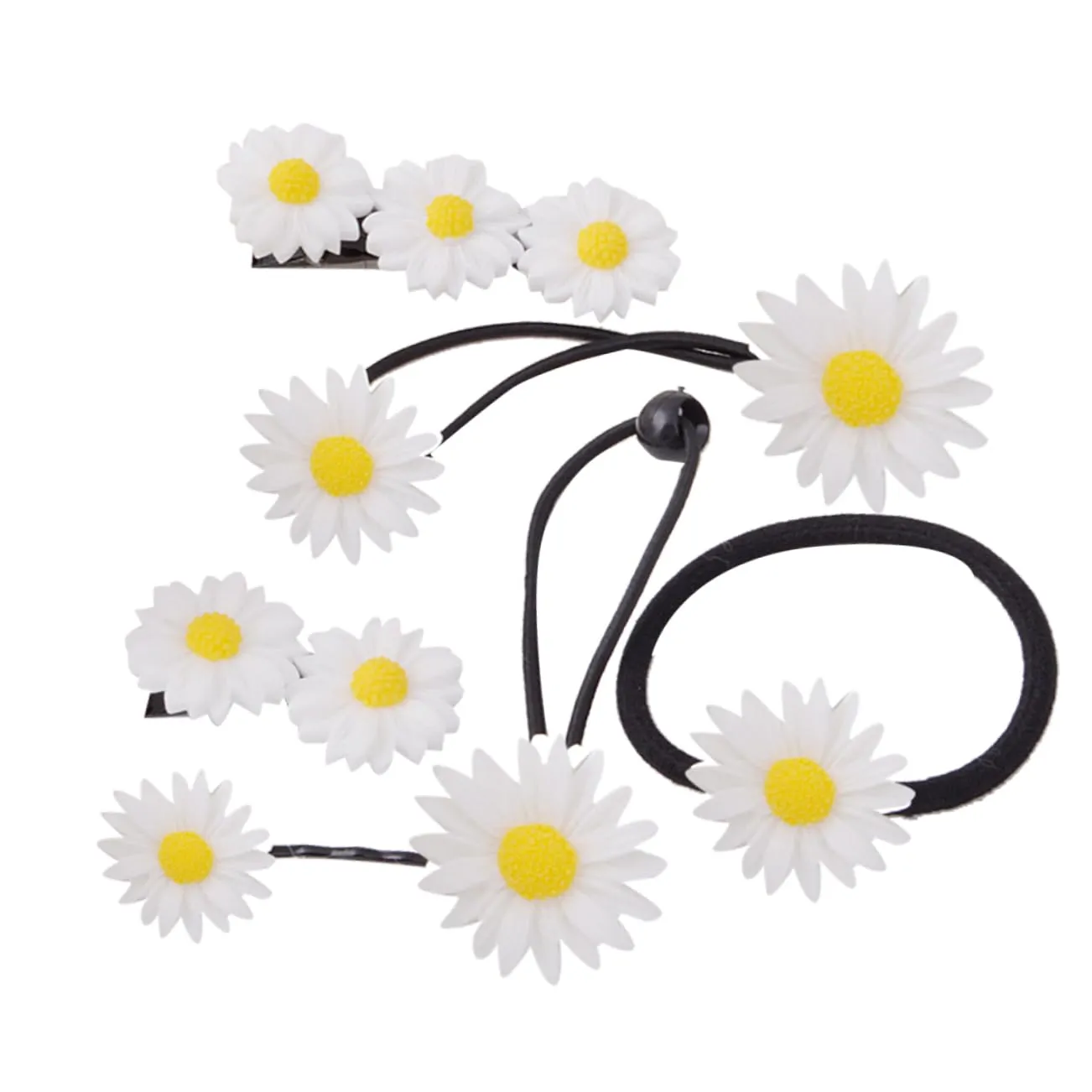Elegant Flower Hairband Set Daisy Shape Hairband for Girls Women Practical Hair Clip for Party Travel