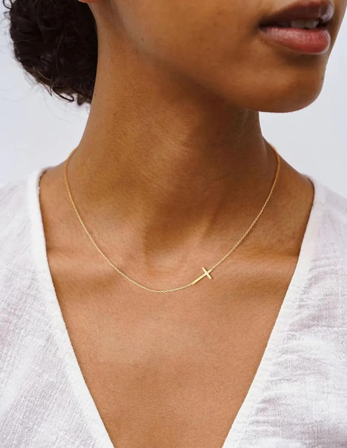 Gold Cross Necklace for Women - Dainty Gold Necklaces Trendy Small 14K Gold Plated Hypoallergenic Infinity Crown Cross Cubic Zirconia Pendant Box Rope Chain Necklace for Women Non Tarnish Jewelry Gift