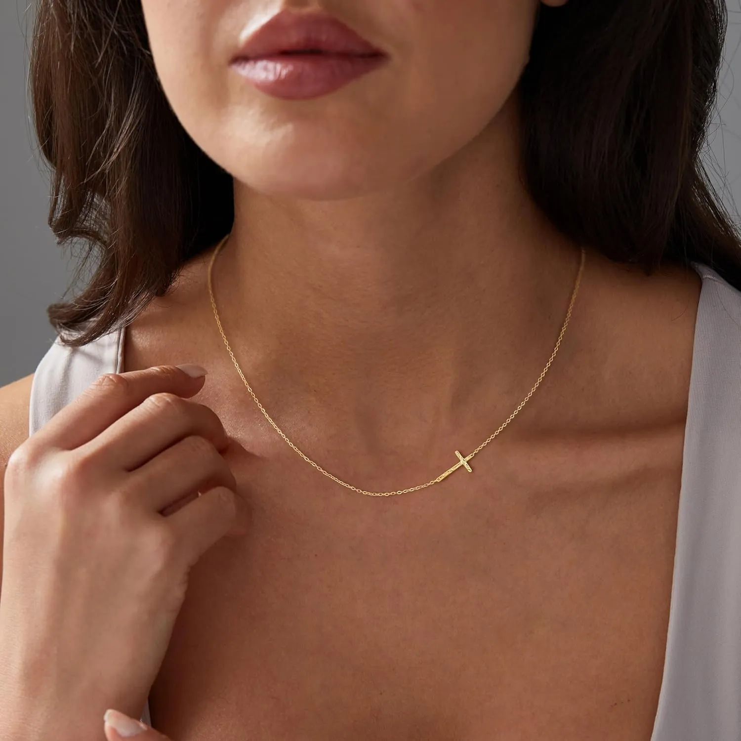 Gold Cross Necklace for Women - Dainty Gold Necklaces Trendy Small 14K Gold Plated Hypoallergenic Infinity Crown Cross Cubic Zirconia Pendant Box Rope Chain Necklace for Women Non Tarnish Jewelry Gift