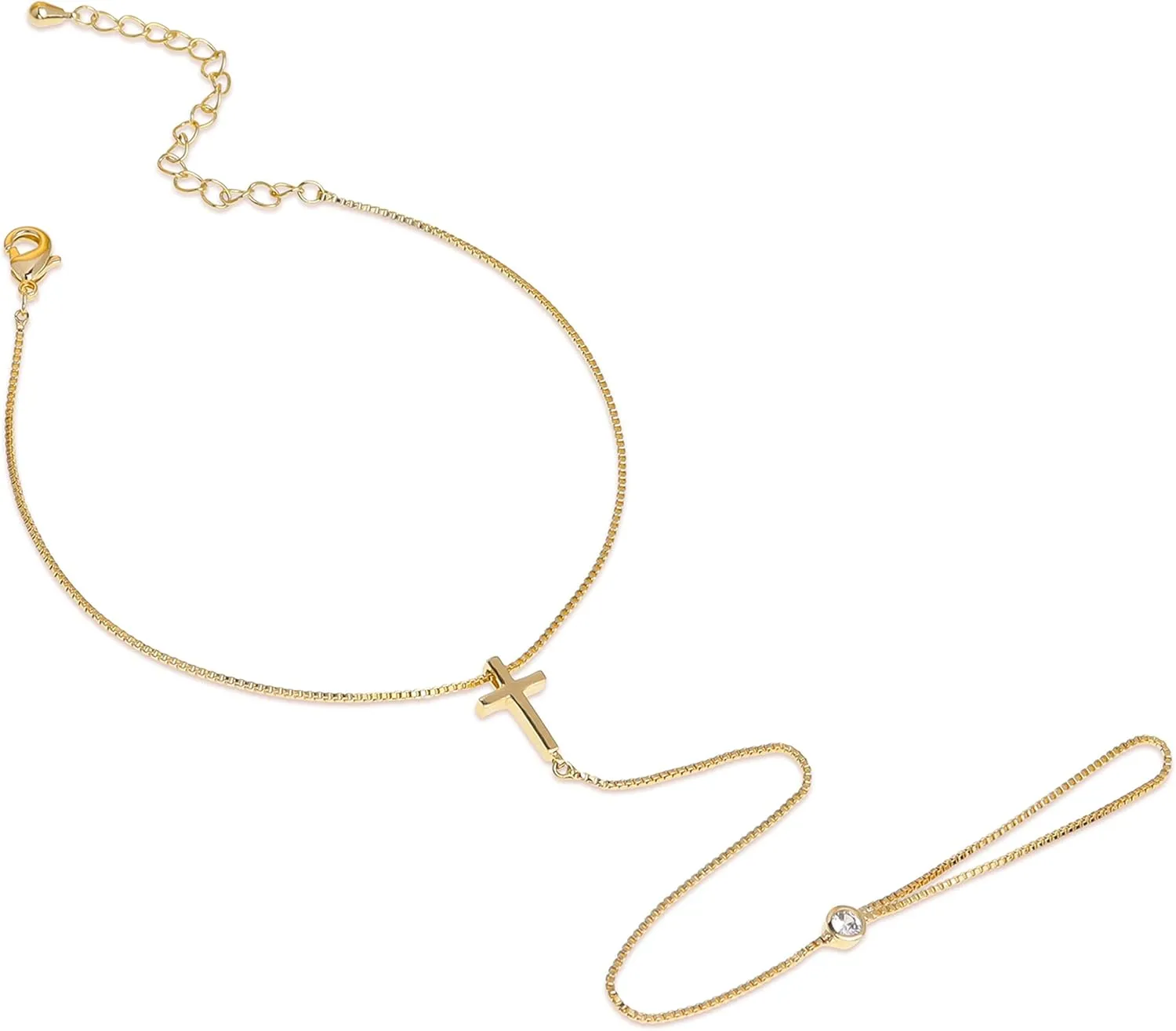 Gold Hand Chain Ring Slave Bracelets for Woman, Dainty Slave Bracelets Summer Beach Jewelry Gift.