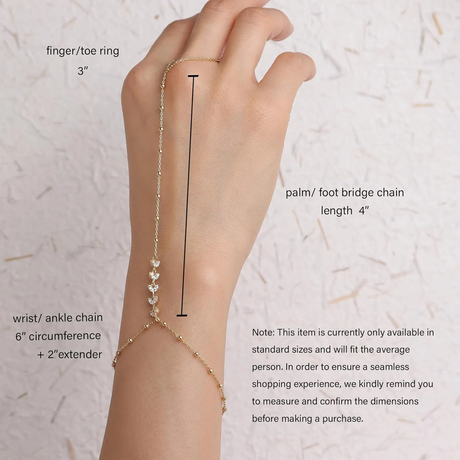 Gold Hand Chain Ring Slave Bracelets for Woman, Dainty Slave Bracelets Summer Beach Jewelry Gift.