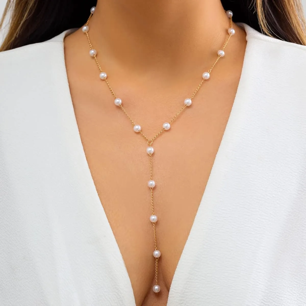 Gold Pearl Necklaces for Women 14k Gold Plated Layered Pearl Necklace Dainty Choker Trendy Jewelry Set Cute Jewelry Gift Teen Girls