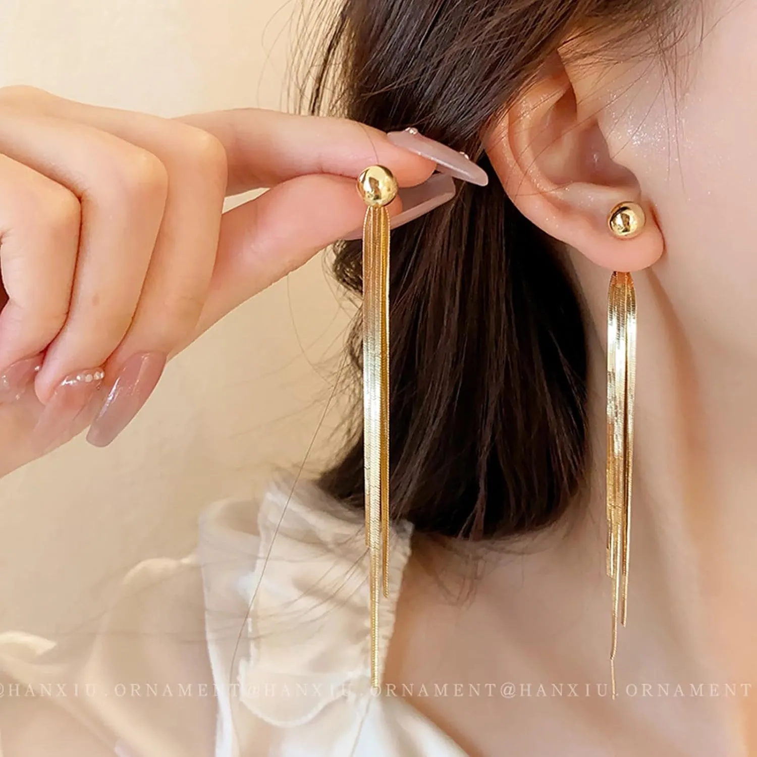 Gold Tassel Earrings for Women Gold Dangle Earrings Long Tassel Drop Earrings Fringe Statement Earrings Silver Wedding Bridesmaid Jewelry for Women