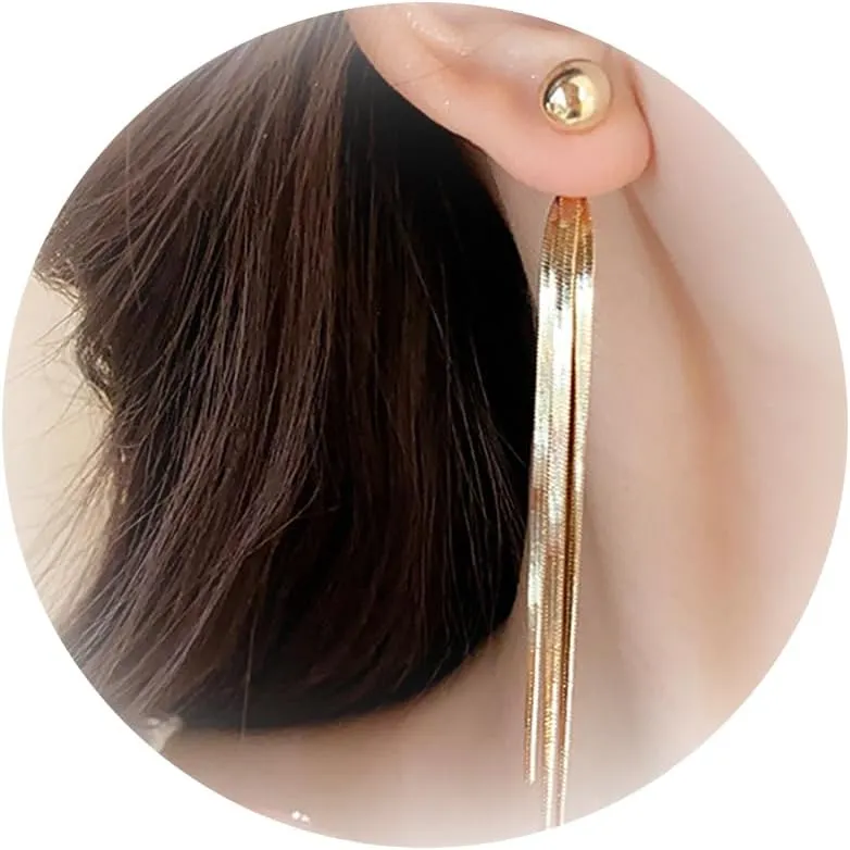 Gold Tassel Earrings for Women Gold Dangle Earrings Long Tassel Drop Earrings Fringe Statement Earrings Silver Wedding Bridesmaid Jewelry for Women
