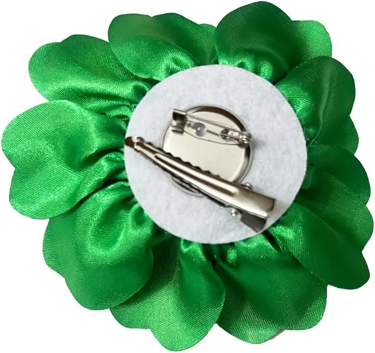 Handmade Camellia Satin Fabric Flower Brooch Pins for Women Vintage Elegant Flower Brooch Hair Clip Pins Wedding Party Dance Dress Clothes Accessories
