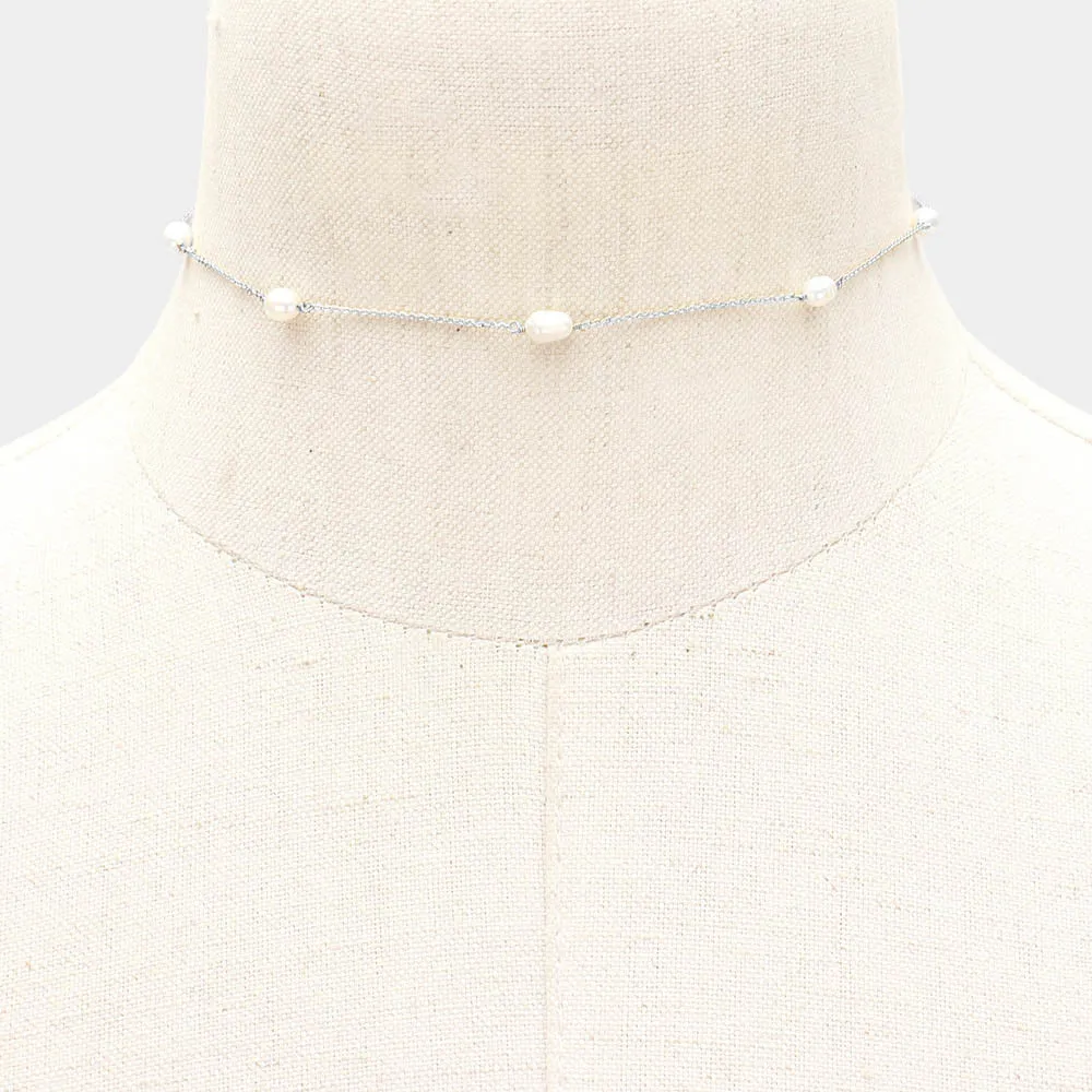 iLLASPARKZ Beaded Pearl Choker Necklace