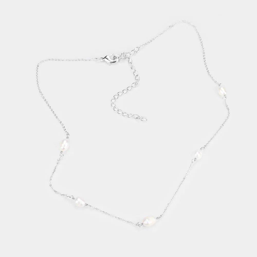 iLLASPARKZ Beaded Pearl Choker Necklace