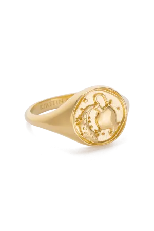 KIRSTIN ASH ZODIAC SIGNET RING - 18K GOLD VERMEIL