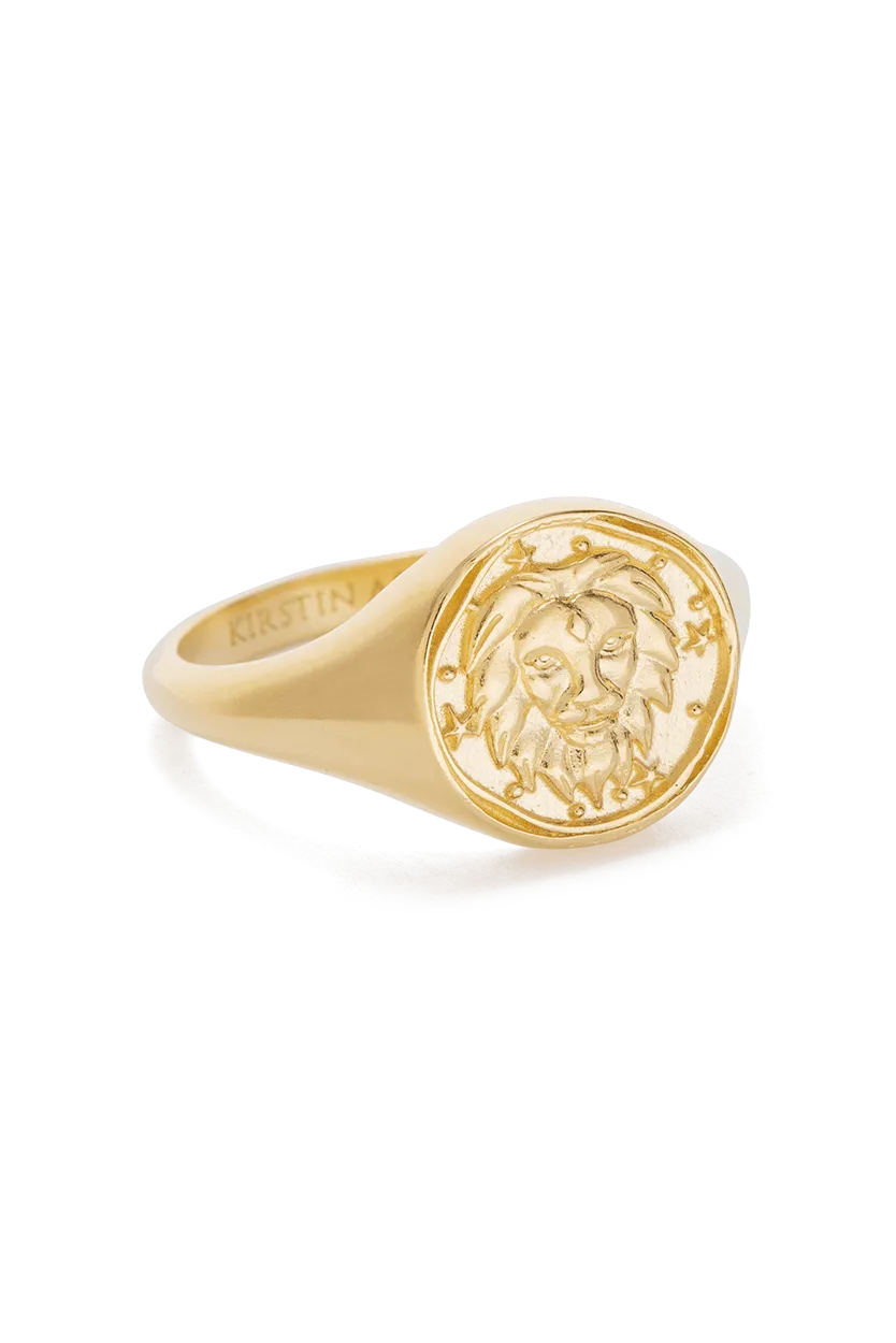 KIRSTIN ASH ZODIAC SIGNET RING - 18K GOLD VERMEIL