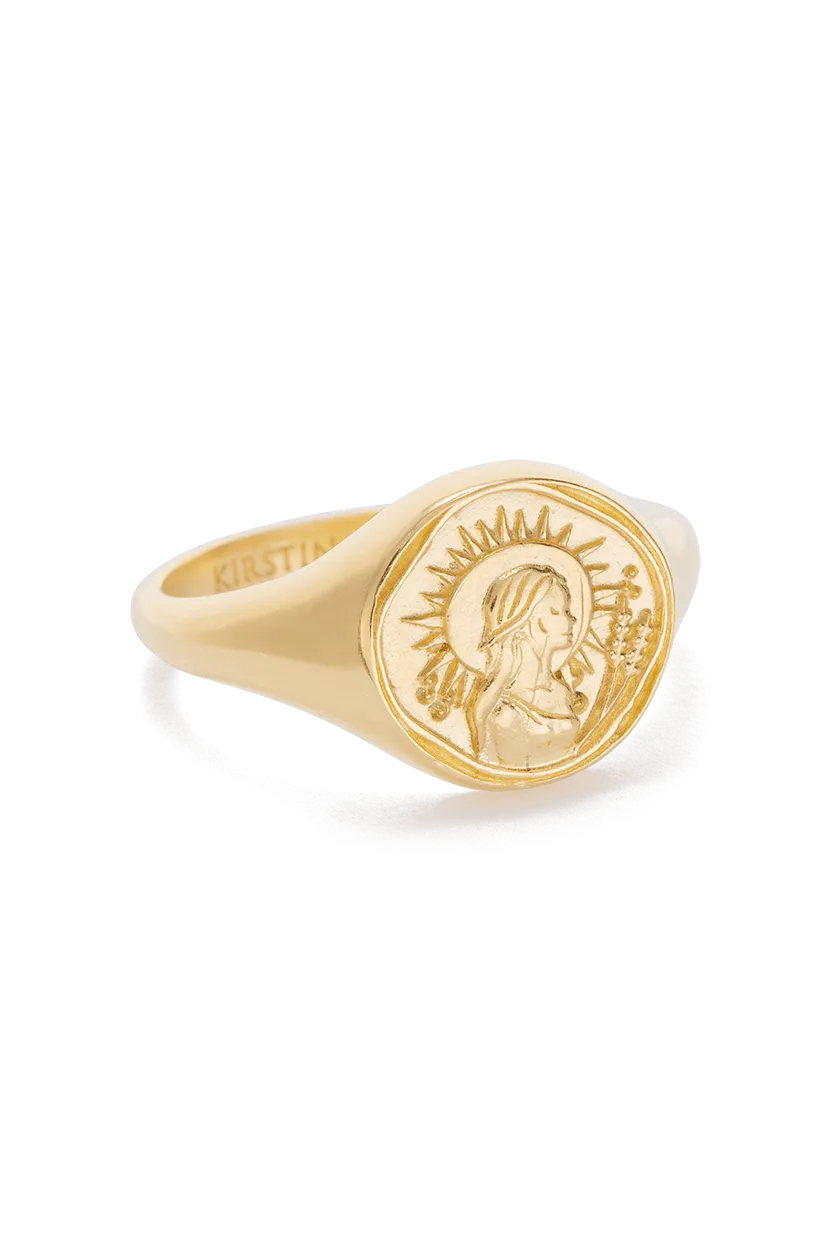 KIRSTIN ASH ZODIAC SIGNET RING - 18K GOLD VERMEIL
