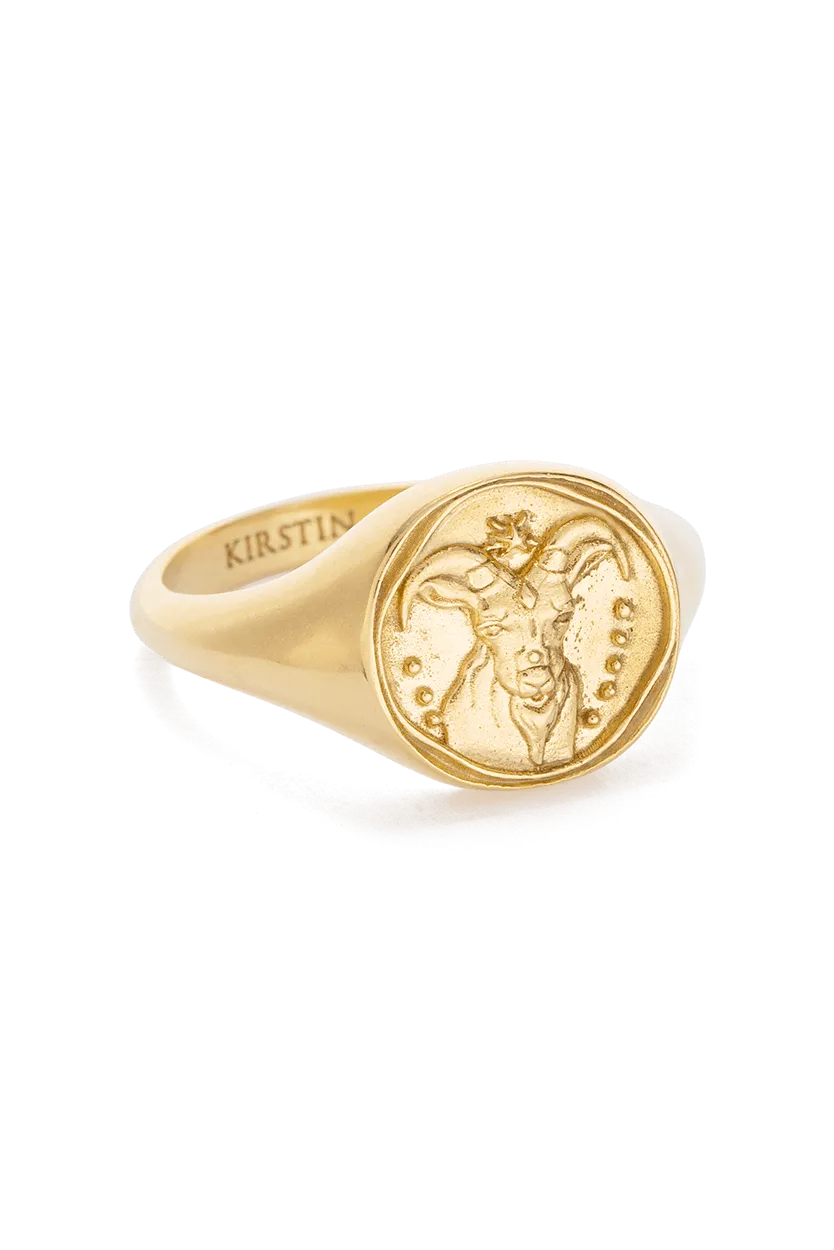 KIRSTIN ASH ZODIAC SIGNET RING - 18K GOLD VERMEIL