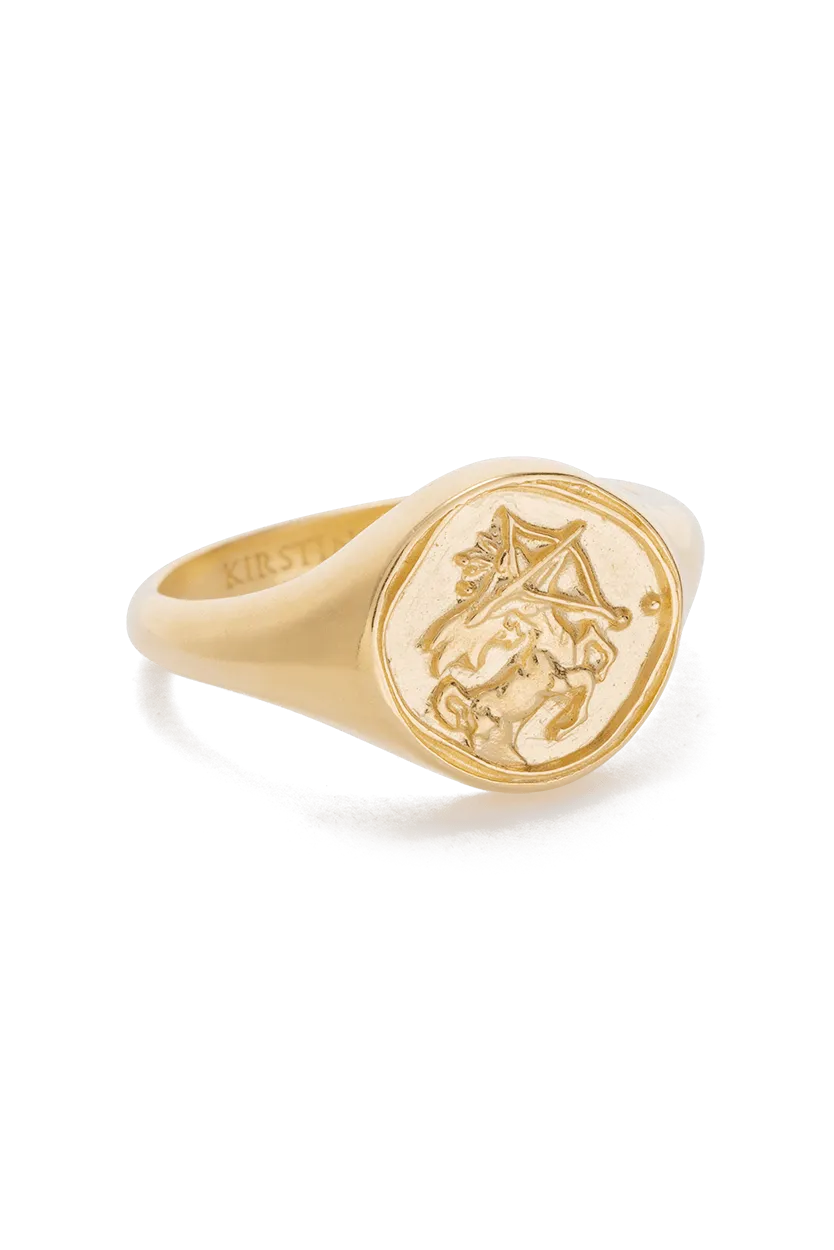 KIRSTIN ASH ZODIAC SIGNET RING - 18K GOLD VERMEIL
