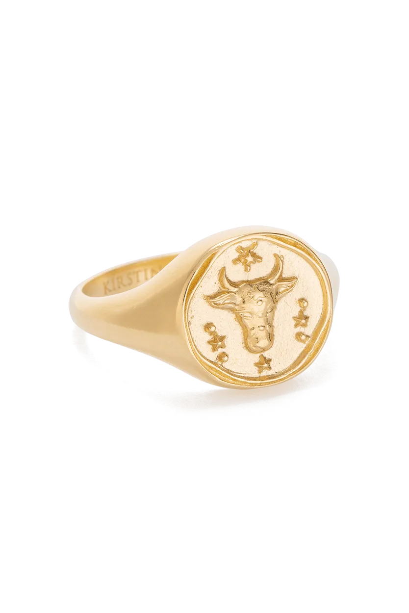 KIRSTIN ASH ZODIAC SIGNET RING - 18K GOLD VERMEIL