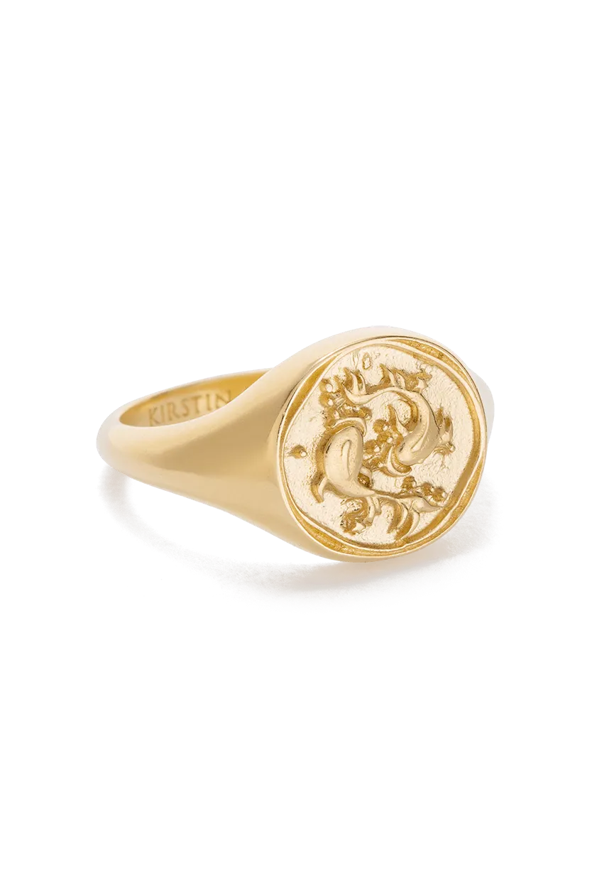 KIRSTIN ASH ZODIAC SIGNET RING - 18K GOLD VERMEIL