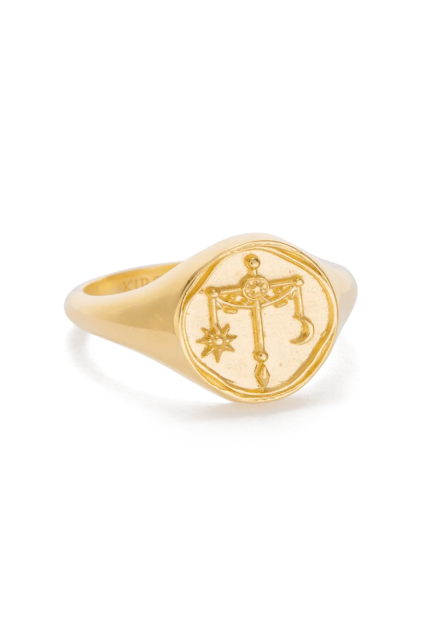 KIRSTIN ASH ZODIAC SIGNET RING - 18K GOLD VERMEIL