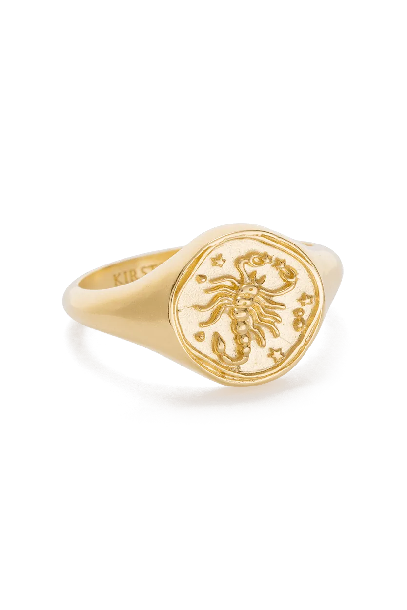 KIRSTIN ASH ZODIAC SIGNET RING - 18K GOLD VERMEIL