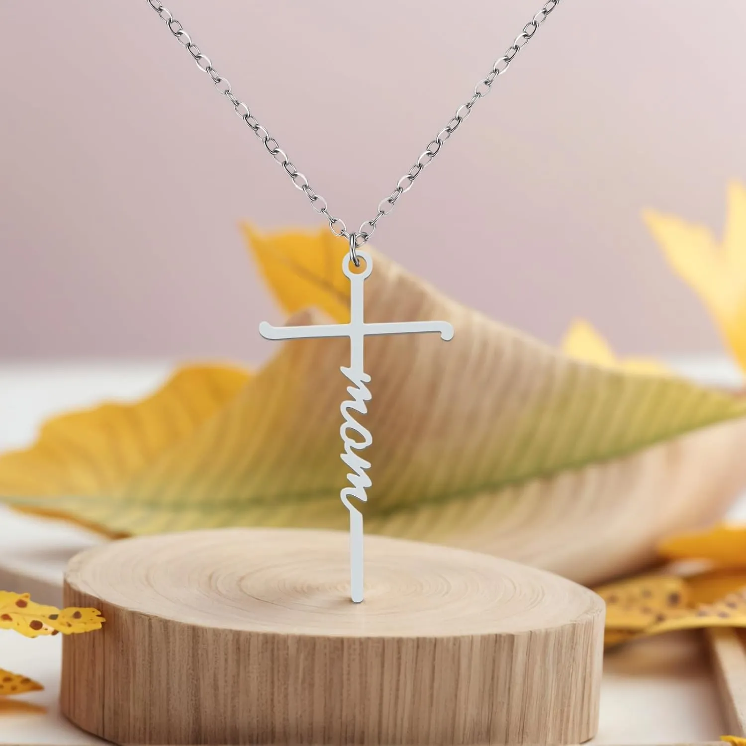 Lcbulu Faith Cross Necklace for Women - Stainless Steel Pendant Necklaces Religious Gifts for Women Christian Jewelry Gifts